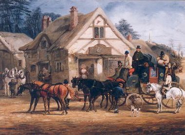 Postal Museum OB1996-324 mail coach changing horses.jpg