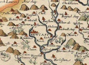 Map of North Staffordshire c1750