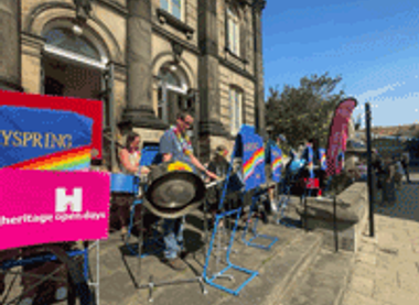 Nidd Valley Methodist Circuit Steel Band performing 2023 Open Day 