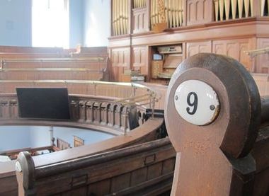 View of the 1913 organ, photo taken by Spencer Welchman