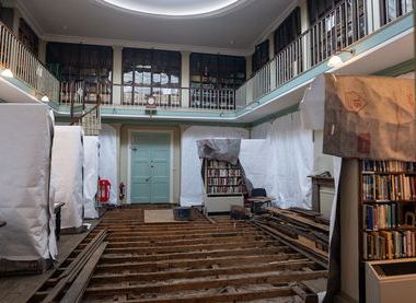 Restoration works in process in the Inner Library 