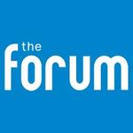 The words "the forum" on a blue background