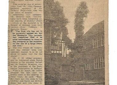 Newspaper clipping discussing the siting of the chalet in Eastgate Gardens