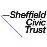 The words Sheffield Civic Trust next to a diagonal line.
