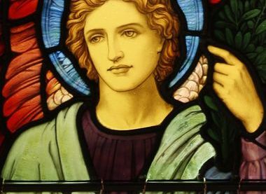 Angel Gabriel featured in the War Memorial stained glass window
