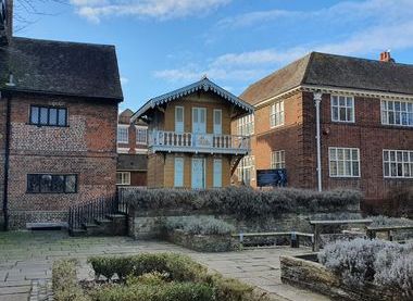 Charles Dickens' Swiss chalet, in Eastgate Gardens, photo by RH Kerr