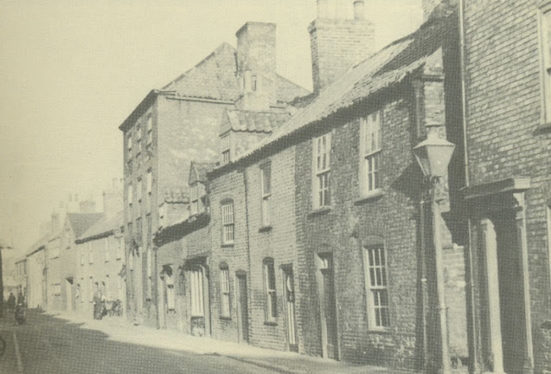 A black and white image of the Flying Dutchman pub.