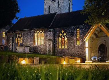 St Mary's at night