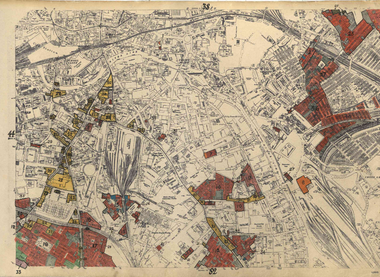 One of the maps detailing slum clearance in the 20th Century