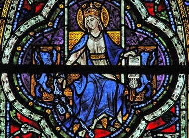 Queen Esther in the windows of Saint Joseph's Chapel