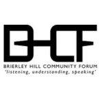 A logo for Brierley Hill Community Forum with the letters BHCF all connected.