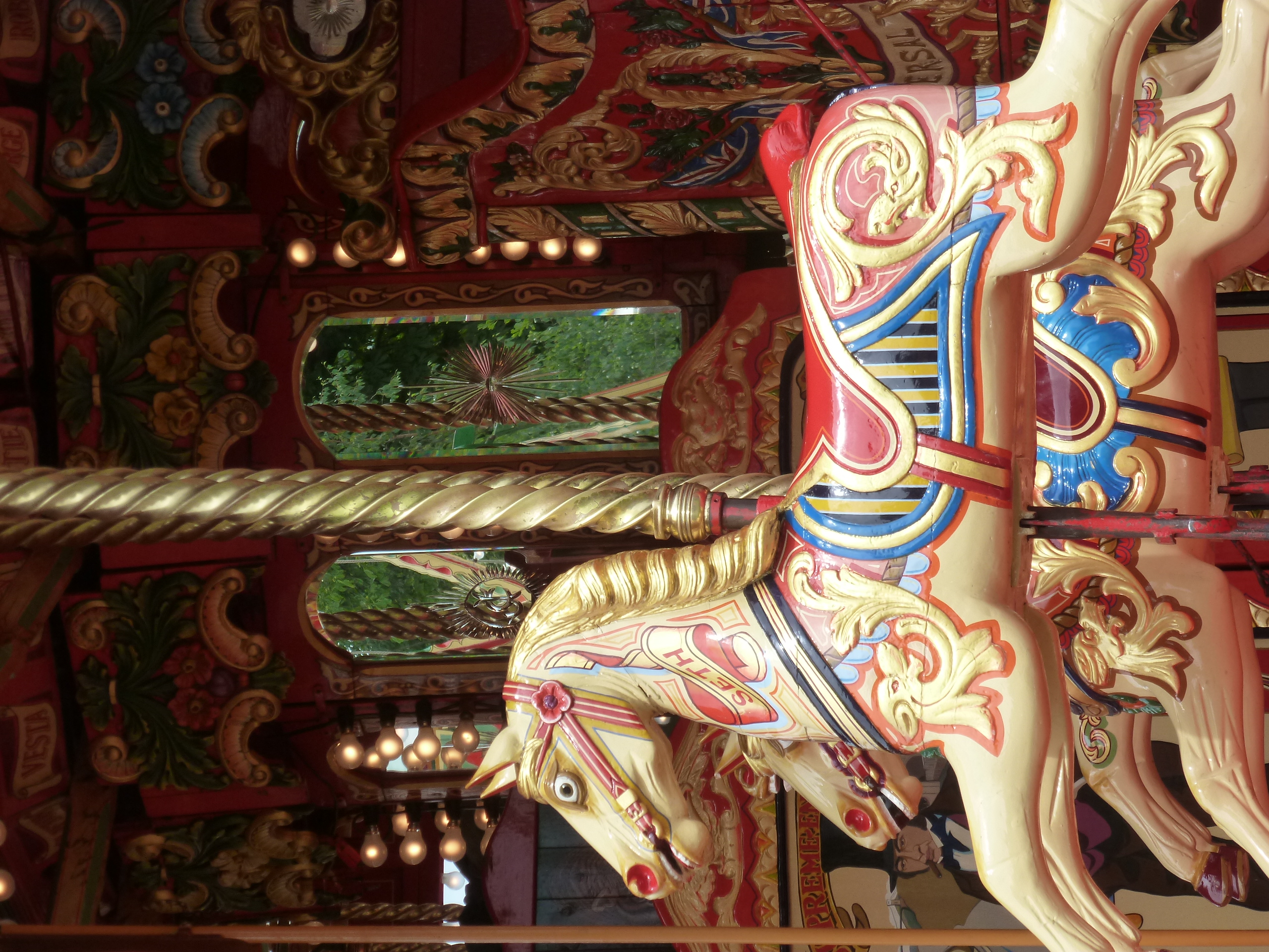 Painted carousel horse